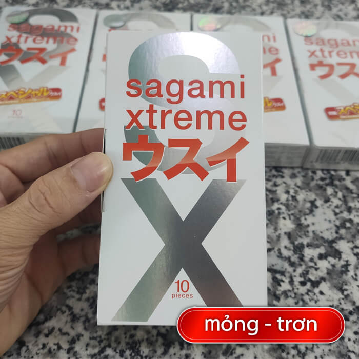Bao cao su Sagami Xtreme mỏng và trơn (10 cái) 0