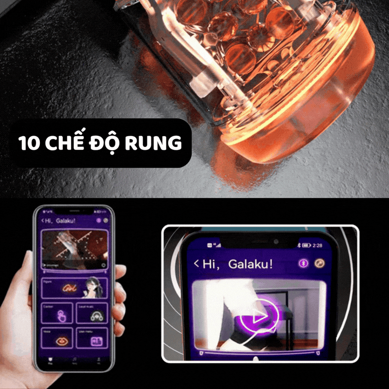 Cốc tự sướng điều khiển app Galaku Rotating Suck