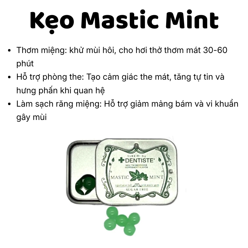 Kẹo ngậm giúp bú cu the mát Mastic Mint