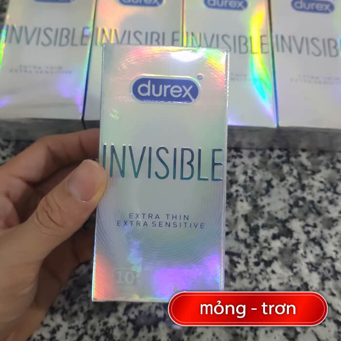 BCS Durex Invisible Extra Sensitive siêu mỏng trơn (10 cái) 0