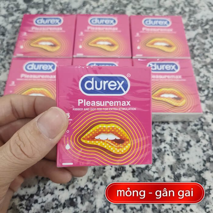 Bao cao su Durex Pleasuremax mỏng gân gai (3 cái) 0