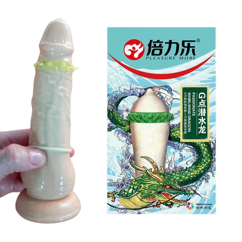 bao cao su gai Pleasure rong xanh la