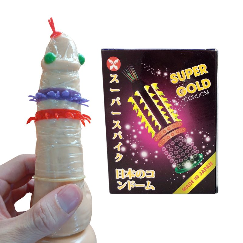 Bao cao su gân gai bi Super Gold nâu